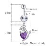 Brass Cubic Zirconia Navel Ring AJEW-EE0004-34B-2