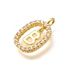 Brass Micro Pave Cubic Zirconia Pendants ZIRC-P123-01G-B01-2