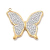 304 Stainless Steel Polymer Clay Rhinestone Pendants RESI-R155-012G-04-1