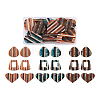 Beadthoven 18Pcs 9 Style Resin & Walnut Wood Pendants RESI-BT0001-21-20