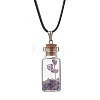 Glass Wish Bottle Pendant Necklace NJEW-JN04609-03-1