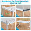 Rectangle Carbon Iron Alloy Extendable Cabinet Tiered Storage Rack for Socks AJEW-WH0609-741A-01-3
