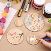 Olycraft Flat Round Wooden Boards for Painting AJEW-OC0001-96-3