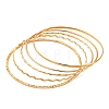 5Pcs 304 Stainless Steel Bangle Set for Women BJEW-S162-01B-G-4