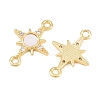 Brass Micro Pave Clear Cubic Connector Charms CU-CBA9482-03G-2