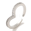 Brass Micro Pave Cubic Zirconia Cuff Rings RJEW-E295-49P-1