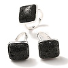 Natural Lava Rock Adjustable Rings RJEW-H240-01S-14-1