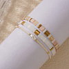 3Pcs 3 Styles Bohemian Glass Seed Beads Adjustable Bracelets & Stretch Bracelets Set for Women VZ8961-1-2