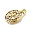 Brass Micro Pave Cubic Zirconia Pendants KK-C090-35G-02-2