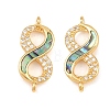 Natural Paua Shell Infinity Link Connector Charms KK-Z140-05G-1