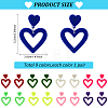 ANATTASOUL 9 Pairs 9 Style Hollow Heart Acrylic Dangle Stud Earrings for Woman EJEW-AN0004-09-2