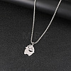 Halloween 201 Stainless Steel Little Monster Pendant Box Chain Necklaces for Women Men WGE09D2-01-1
