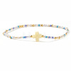 Bohemian Cross Charm Glass Seed Bead & Brass Beads Stretch Bracelet for Women SA4132-12-1