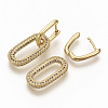 Brass Micro Pave Cubic Zirconia Dangle Hoop Earrings EJEW-S208-070D-3