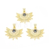 Rack Plating Brass Micro Pave Cubic Zirconia Pendants KK-C011-24G-3