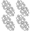 4Pcs Flower Alloy Crystal Rhinestone Adjustable Jean Button Pins FIND-CY0002-27P-7