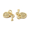 Brass Micro Pave Clear Cubic Zirconia Charms KK-E068-VB178-2
