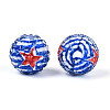 Independence Day Opaque Acrylic Round Beads OACR-T029-07A-2