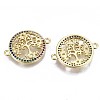 Brass Micro Pave Colorful Cubic Zirconia Links Connectors KK-S061-86G-NR-2