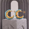 Synthetic Turquoise Stud Earrings PW-WGEDC02-03-3