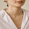 1Pc Glass Rondelle Beaded Necklaces NJEW-LP0007-23K-1