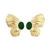 PVD Vacuum Plating 304 Stainless Steel Butterfly Stud Earrings with Enamel EJEW-Z075-05G-01-1