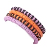 4Pcs Halloween Theme Handmade Polymer Clay Beaded Stretch Bracelets BJEW-TA00469-5