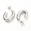 201 Stainless Steel Half Hoop Earrings EJEW-C501-16P-A-2