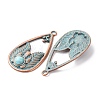 Alloy with Synthetic Turquoise Pendants FIND-B055-01I-2