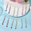 Heart 304 Stainless Steel & Glass Seed Beads Dangle Earrings EJEW-MZ00718-1