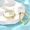 Brass Micro Pave Cubic Zirconia Cuff Rings for Women RJEW-S399-08G-3