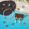 10Pcs 5 Styles Brass with Glass Dark Red Sacred Heart Connector Charms KK-TA0008-63-7