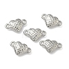 304 Stainless Steel Tartan Heart Links Connector Charms STAS-D211-14B-P-1