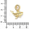 Brass Micro Pave Clear Cubic Zirconia Sea Animals European Dangle Charms X-KK-Z143-02G-05-3