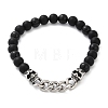 Punk Style Skull 304 Stainless Steel Glass Beads Bracelets for Women Men BJEW-D304-04AS-02-2