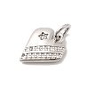 Brass Micro Pave Cubic Zirconia Charms KK-C139-25B-P-2