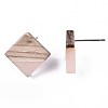 Transparent Resin & Wood Stud Earrings EJEW-N017-005A-A05-2