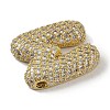 Rack Plating Brass Micro Pave Clear Cubic Zirconia Pendants ZIRC-U002-G-M-2