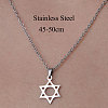 201 Stainless Steel Star of David Pendant Necklace NJEW-OY001-37-3