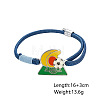 Sports 304 Stainless Steel Enamel Football Link Nylon Cord Slider Bracelets WG8FD6E-04-1