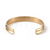 Ion Plating(IP) 304 Stainless Steel Grooved Open Cuff Bangle for Women BJEW-P294-01G-2