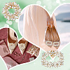 AHADERMAKER 4Pcs 2 Styles Rectangle & Flower Brass Rhinestone Shoe Decorations AJEW-GA0006-93-6