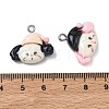 Opaque Resin & Glitter Powder Pendants RESI-B044-16P-3