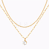 Stainless Steel Double Layer Necklace GO5113-1-1