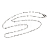 Tarnish Resistant 304 Stainless Steel Dapped Cable Chain Necklaces STAS-O053-03P-4