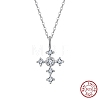 925 Sterling Silver Micro Pave 5A Clear Cubic Zirconia Pendants SE-CBA9BBC-05P-2