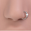 Titanium Alloy & Synthetic Opal Ball Hoop Nose Rings WGD306E-05-1