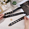 Black PU Imitation Leather Chain Belts AJEW-WH20070-318A-3