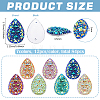 84Pcs 7 Colors Iridescent Teardrop Sew on Resin Rhinestone RESI-FG0001-17-2