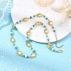 Ocean Dyed Synthetic Turquoise Beads & 304 Stainless Steel Link Chain Necklaces GG-NJEW-JN06337-01-1